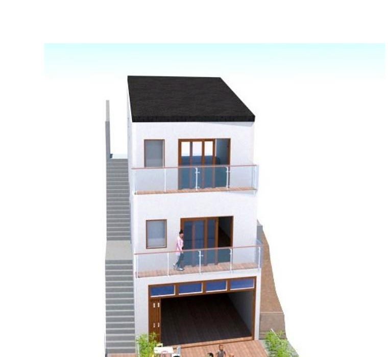 3D massing study of the street facade